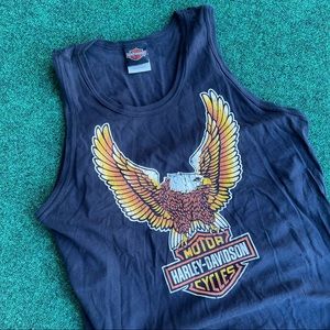 Rare 90s Harley Davidson muscle tee eagle and blue angels